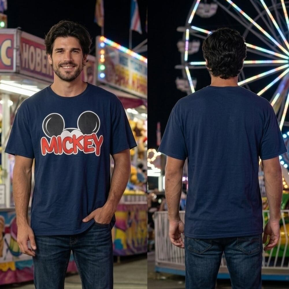 Disney Mickey Mouse Ears Navy Blue T Shirt Men’s XXL 50-52 Graphic Tee